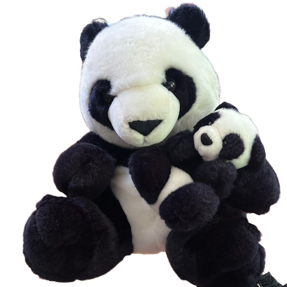 Vintage People Pals Panda Bear and Baby Stuffed Animal Plush